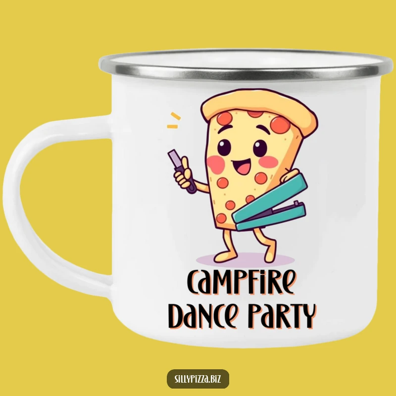 Durable Pizza Dance Camping Mug, Funny Outdoor Coffee Cup