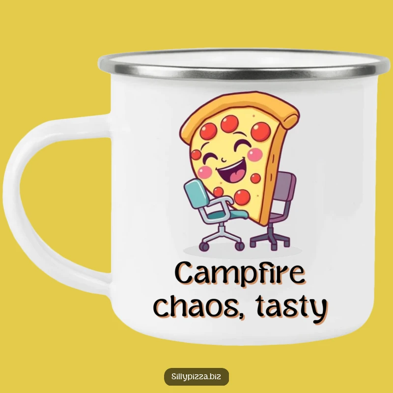 Durable Pizza Slice Tripping Camping Mug, Funny Outdoor Coffee Cup