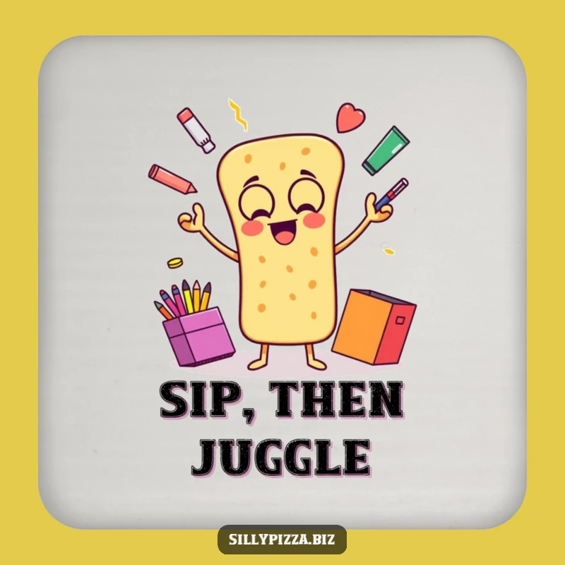 Fun Breadstick Juggling Coaster, Hilarious Office Decor for Tables