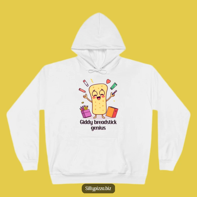 Cozy Breadstick Juggling Hoodie, Funny Office Cartoon Sweatshirt for Her